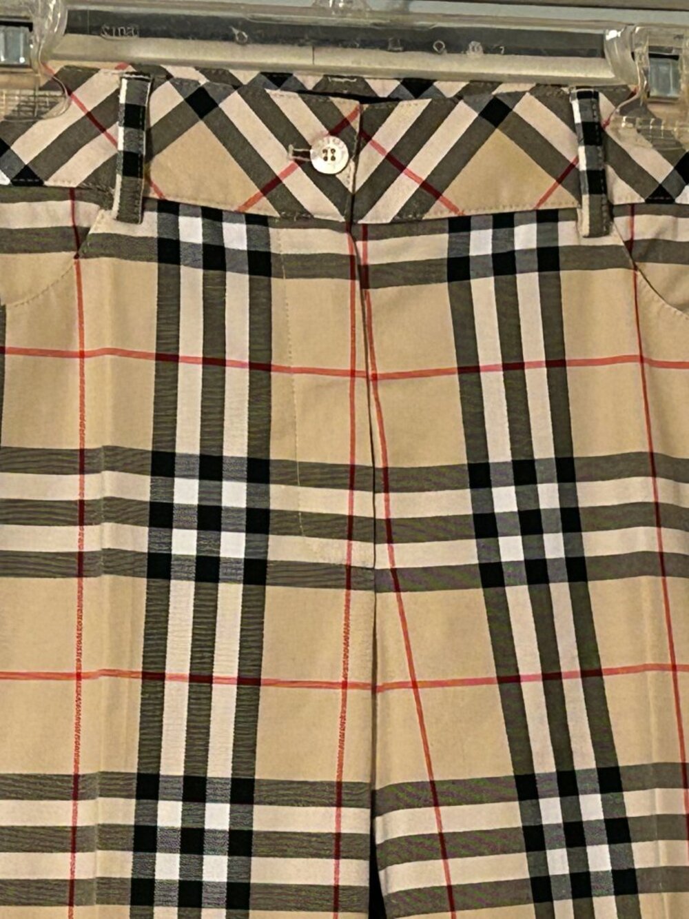 Womens BURBERRY Golf Sz 8 Nova Check Plaid Pattern Cropped Pants - Picture 2 of 7